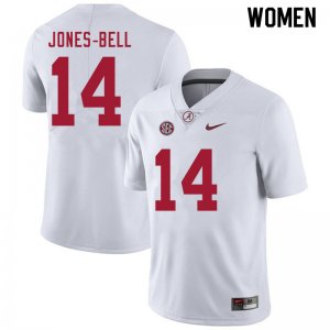 NCAA Women's Alabama Crimson Tide #14 Thaiu Jones-Bell Stitched College 2020 Nike Authentic White Football Jersey US17B56QJ